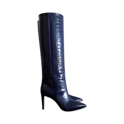 Bottes Paris Texas T37.5- Effet peau de crocodile 95 mm - Indigo