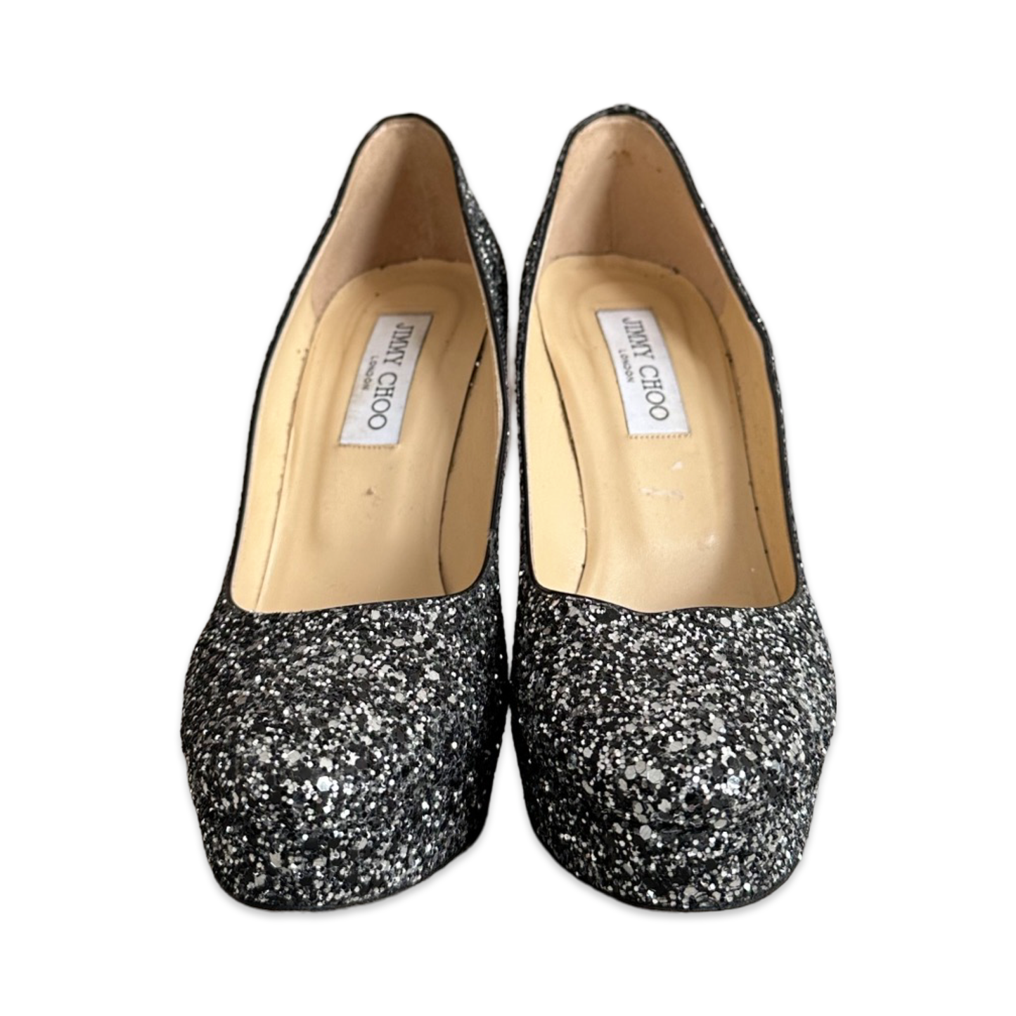 Escarpins Jimmy Choo 39.5 - Tissu à paillettes argenté