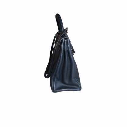 Sac à main Hermès Kelly 35 - Cuir bleu marine