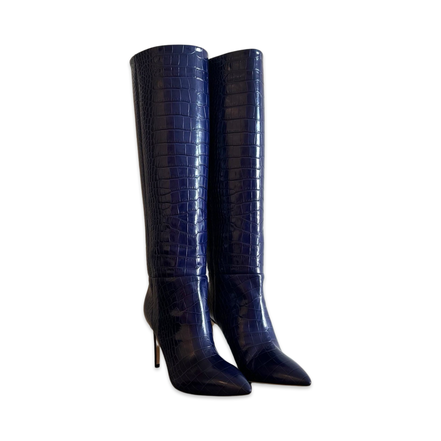 Bottes Paris Texas T37.5- Effet peau de crocodile 95 mm - Indigo