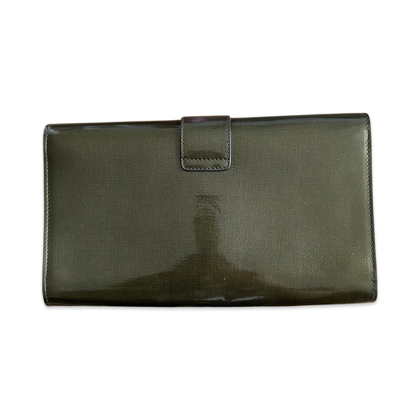 Pochette à rabat Saint Laurent - Cuir Vert Kaki Vernis