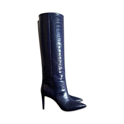 Bottes Paris Texas T37.5- Effet peau de crocodile 95 mm - Indigo