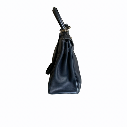 Sac à main Hermès Kelly 35 - Cuir bleu marine