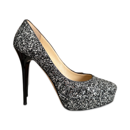 Escarpins Jimmy Choo 39.5 - Tissu à paillettes argenté