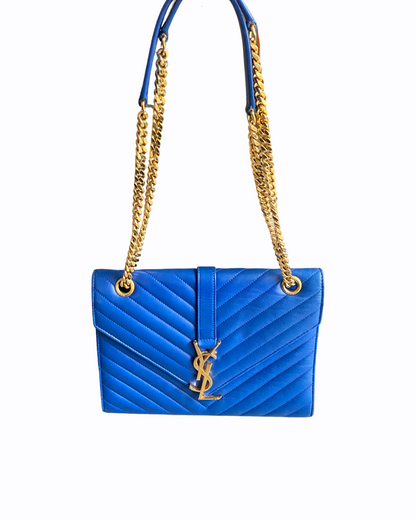 Enveloppe Saint Laurent medium- Cuir Bleu