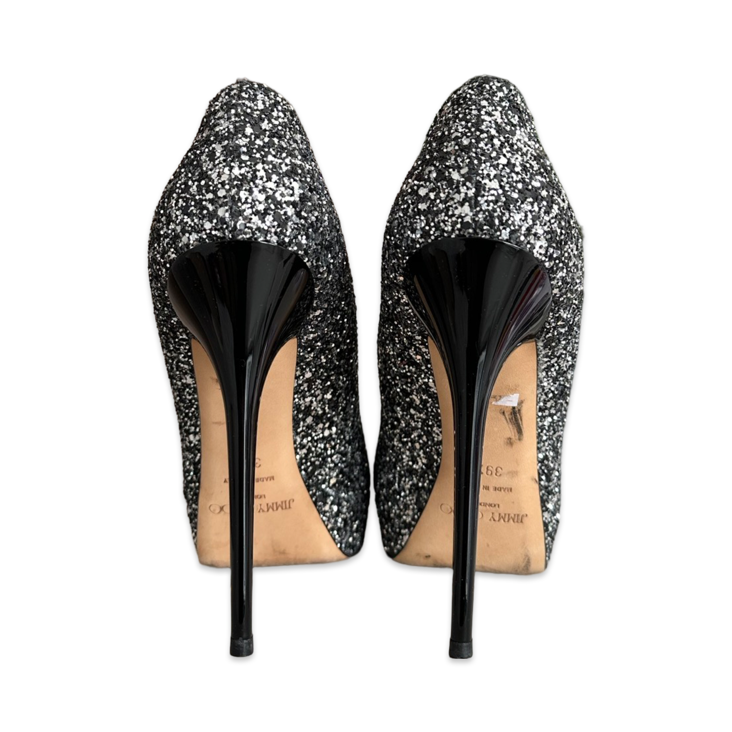 Escarpins Jimmy Choo 39.5 - Tissu à paillettes argenté