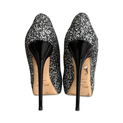 Escarpins Jimmy Choo 39.5 - Tissu à paillettes argenté