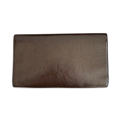 Pochette à rabat Saint Laurent Belle de Jour - Cuir Marron Vernis