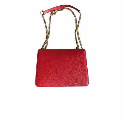 Sac à bandoulière Gucci Interlocking - Cuir grainé Rouge