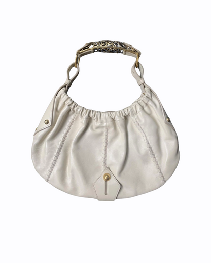 Sac à main Yves Saint Laurent Mombasa  - Cuir blanc cassé