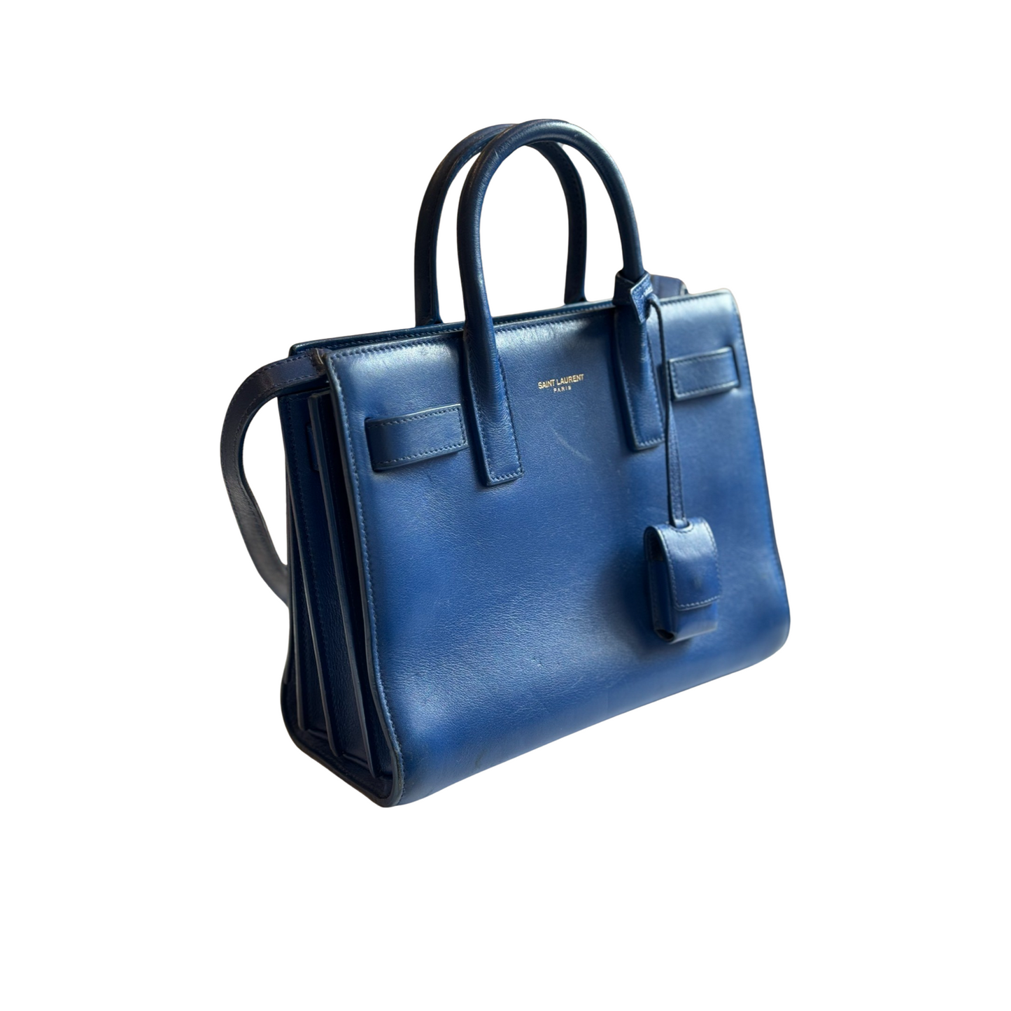 Sac de jour nano Saint Laurent - Cuir Bleu