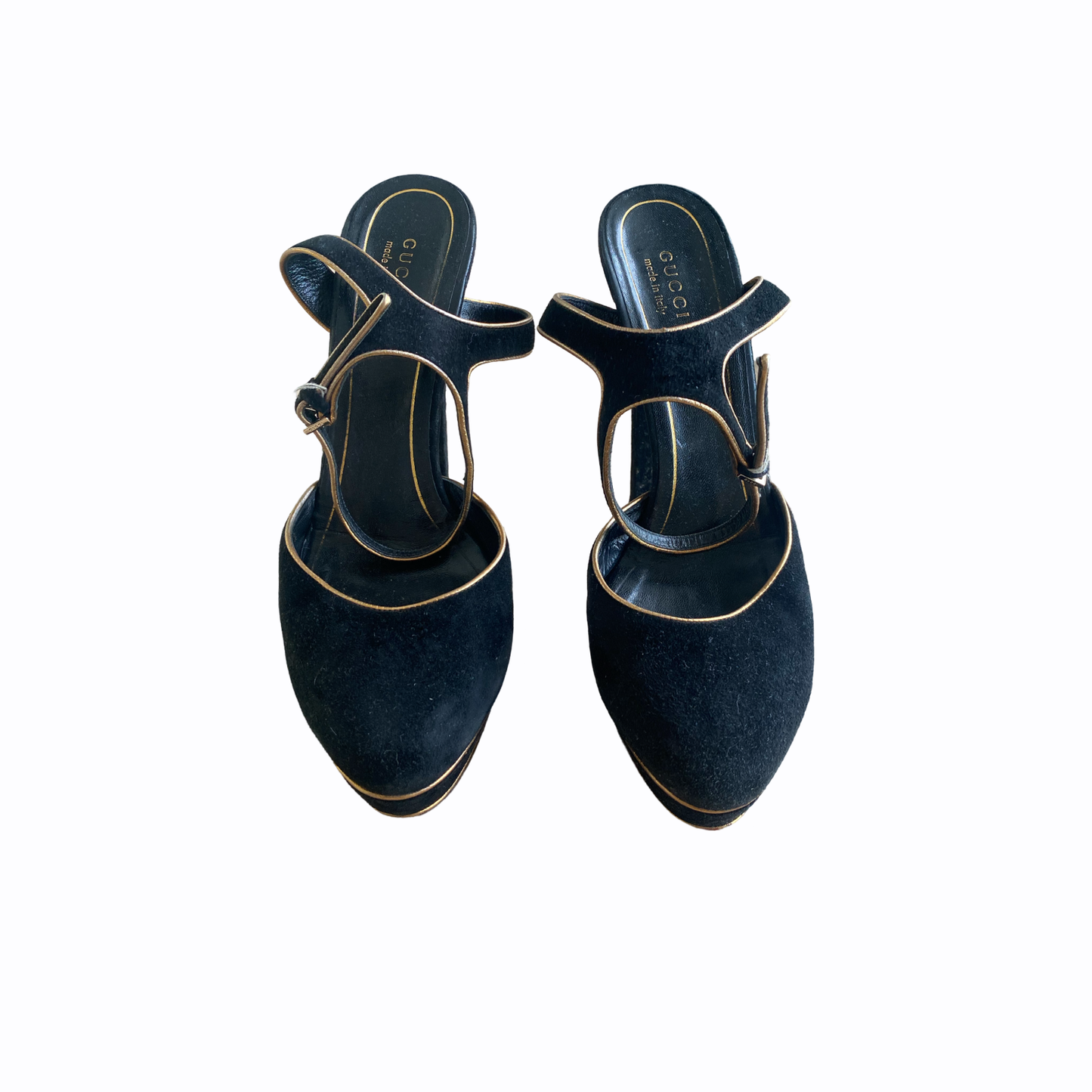 Sandales Gucci 38,5 - Velours Noir