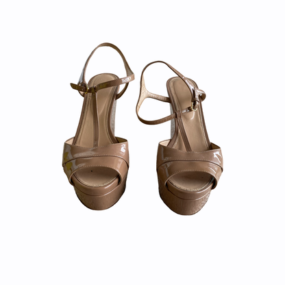 Sergio Rossi Sandales 39 - Cuir vernis beige