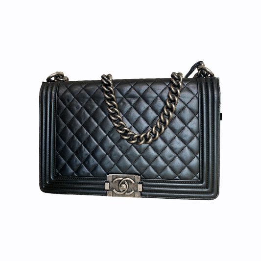 Chanel Boy - Cuir noir