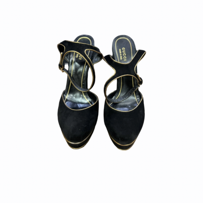 Sandales Gucci 38,5 - Velours Noir