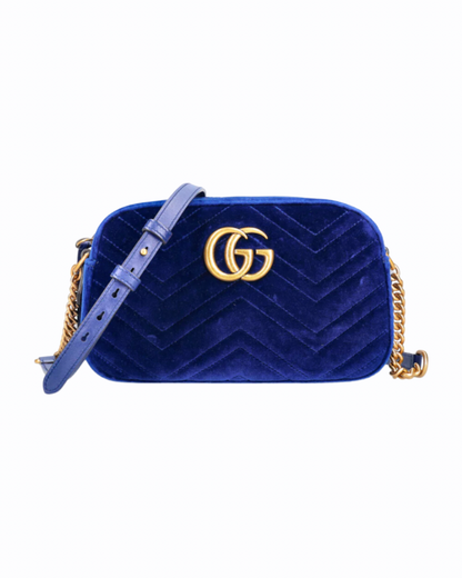 GG Marmont Gucci à bandoulière - Velours Bleu