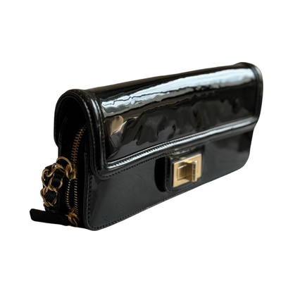 Pochette Chanel 2.55 Long - Cuir vernis noir