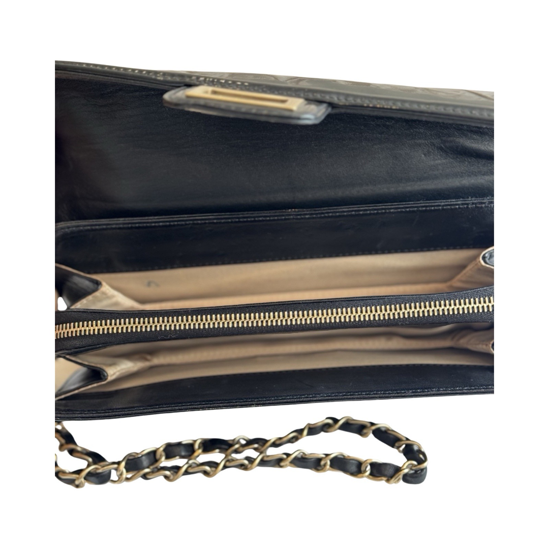 Pochette Chanel 2.55 Long - Cuir vernis noir