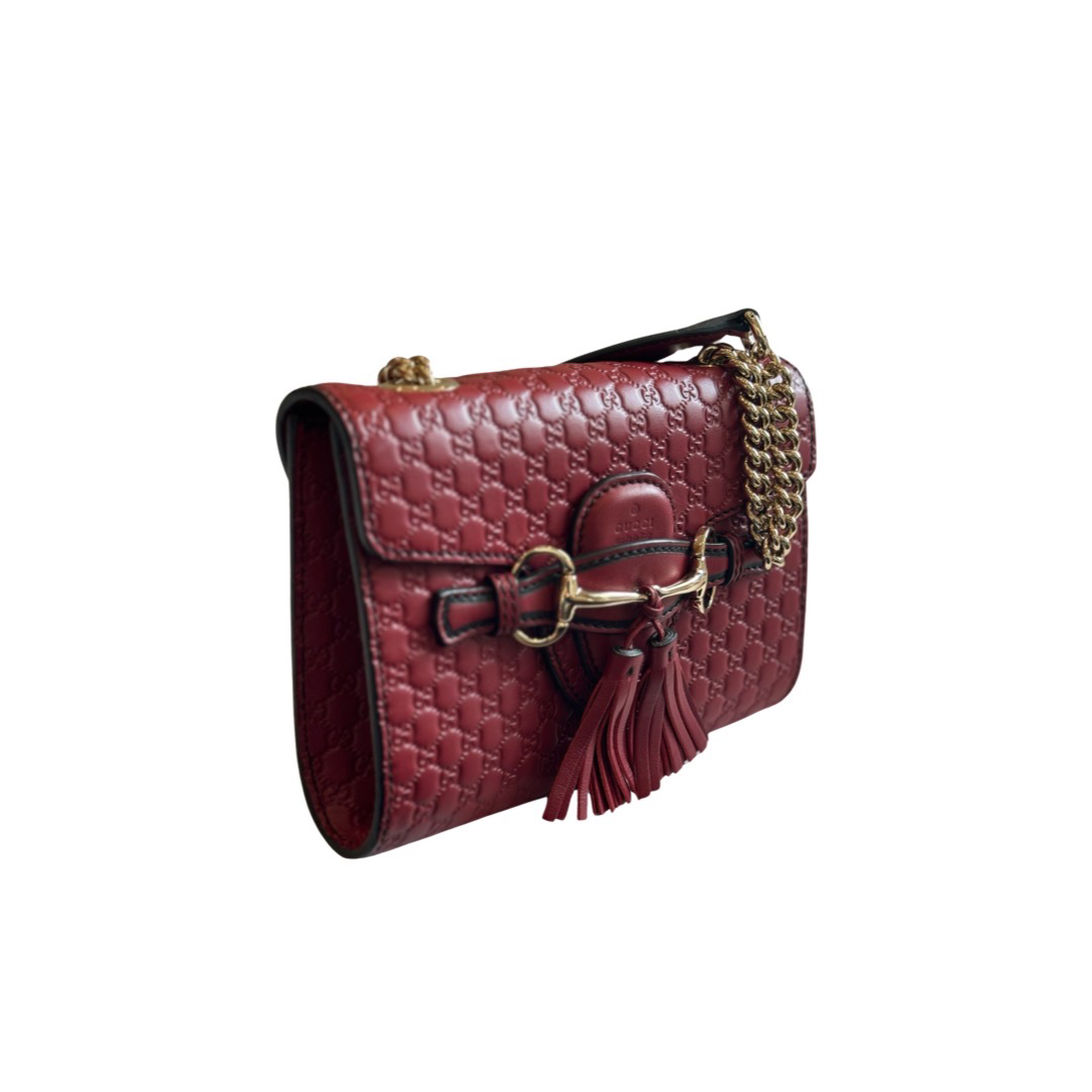 Sac à bandoulière Gucci Emily - Cuir Rouge