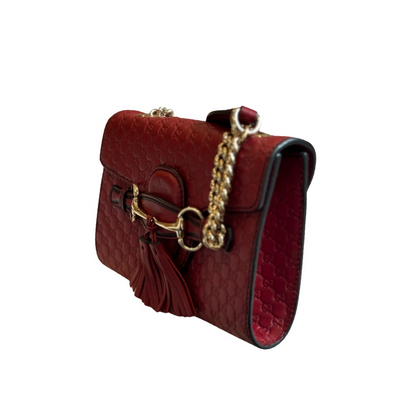 Sac à bandoulière Gucci Emily - Cuir Rouge