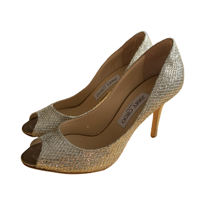 Escarpins Jimmy Choo 37 - Tissu à paillettes argenté