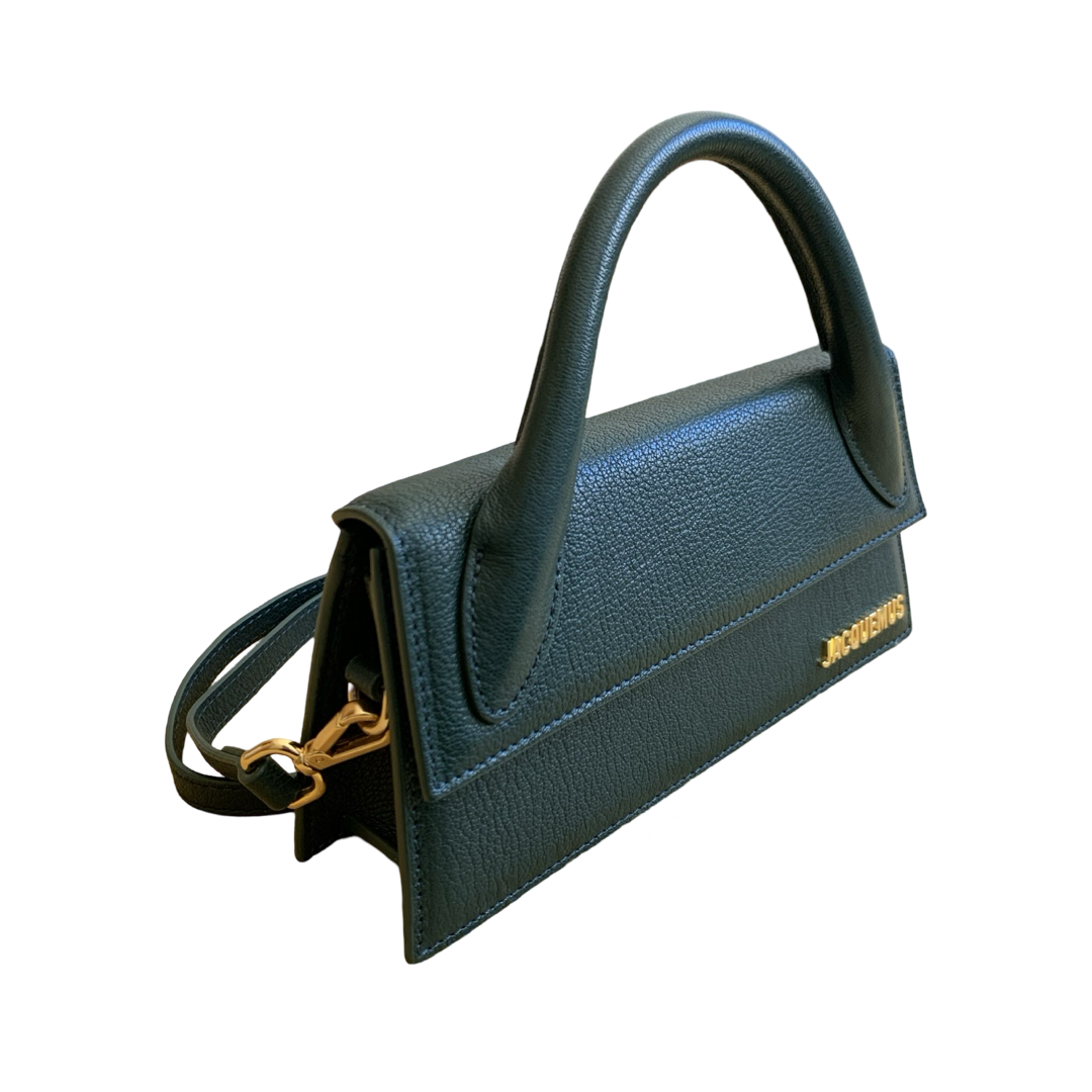 Sac à bandoulière Jacquemus Chiquito Long - Cuir grainé Vert foncé