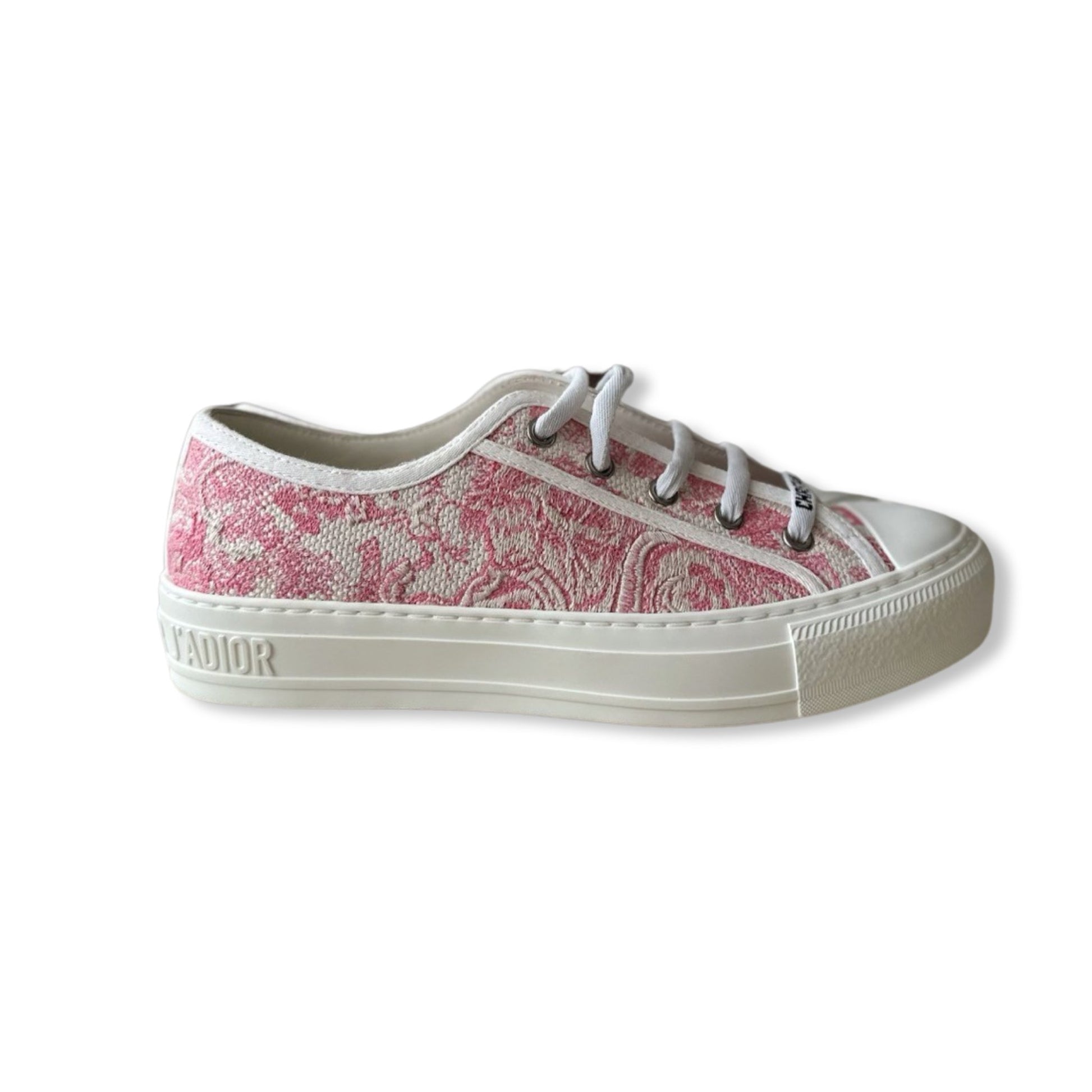 Baskets Walk'n'Dior 37, Toile Blanc et Rose - DIOR - Rebirth Maroc