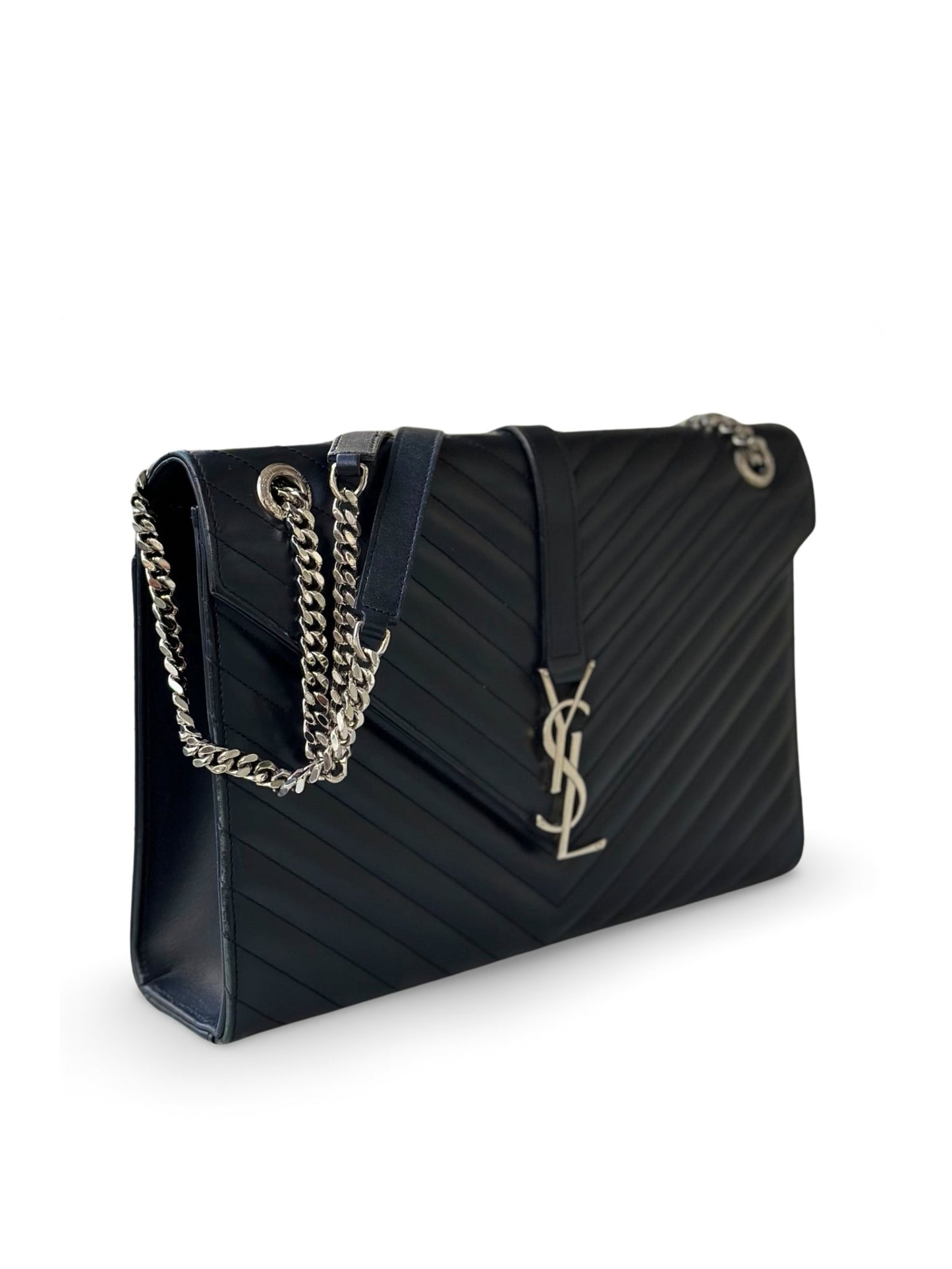 Enveloppe - Cuir Lisse - Noir - SAINT LAURENT - Rebirth Maroc