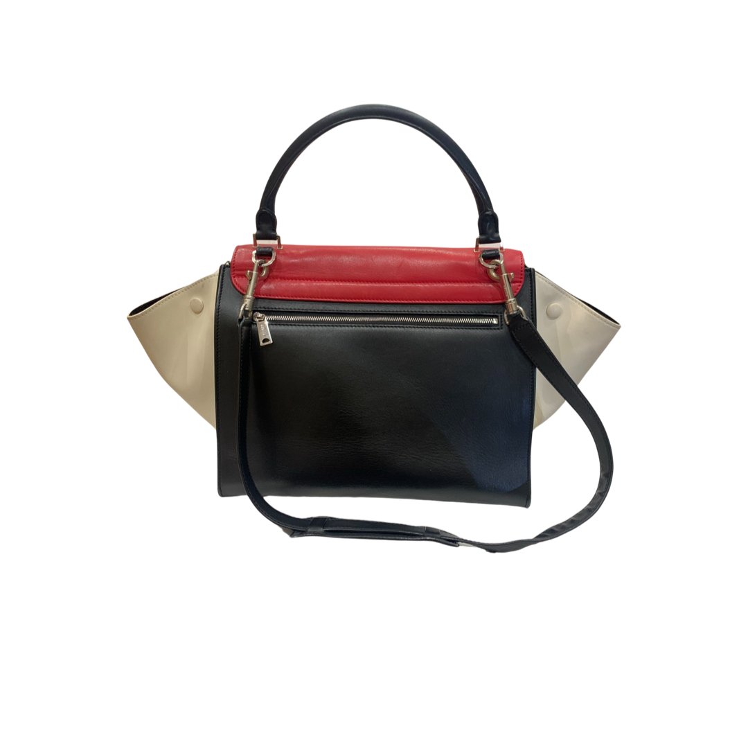 Sac à main Céline Trapèze - Cuir Tricolore rouge beige noir - CELINE - Rebirth Maroc