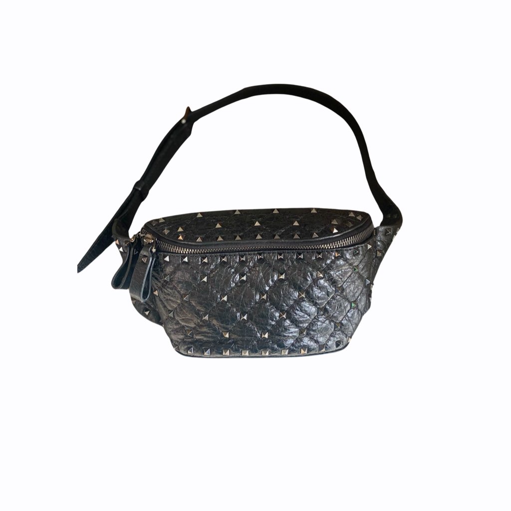 Sac Banane Valentino Rockstud spike - Cuir Noir - VALENTINO - Rebirth Maroc