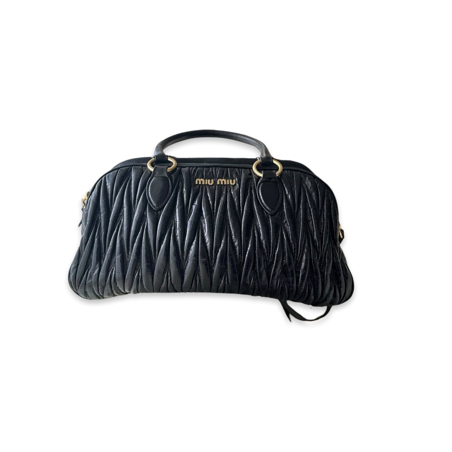 Sac bandouillere Miu Miu - Cuir Noir - MIU MIU - Rebirth Maroc