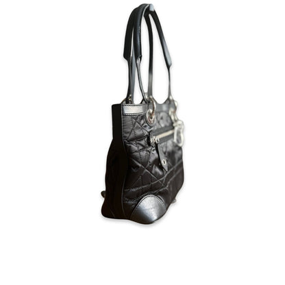 Sac Dior Shopping Saint Tropez - Toile et Cuir Noir - DIOR - Rebirth Maroc