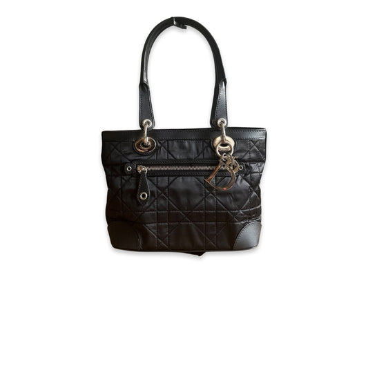 Sac Dior Shopping Saint Tropez - Toile et Cuir Noir - DIOR - Rebirth Maroc