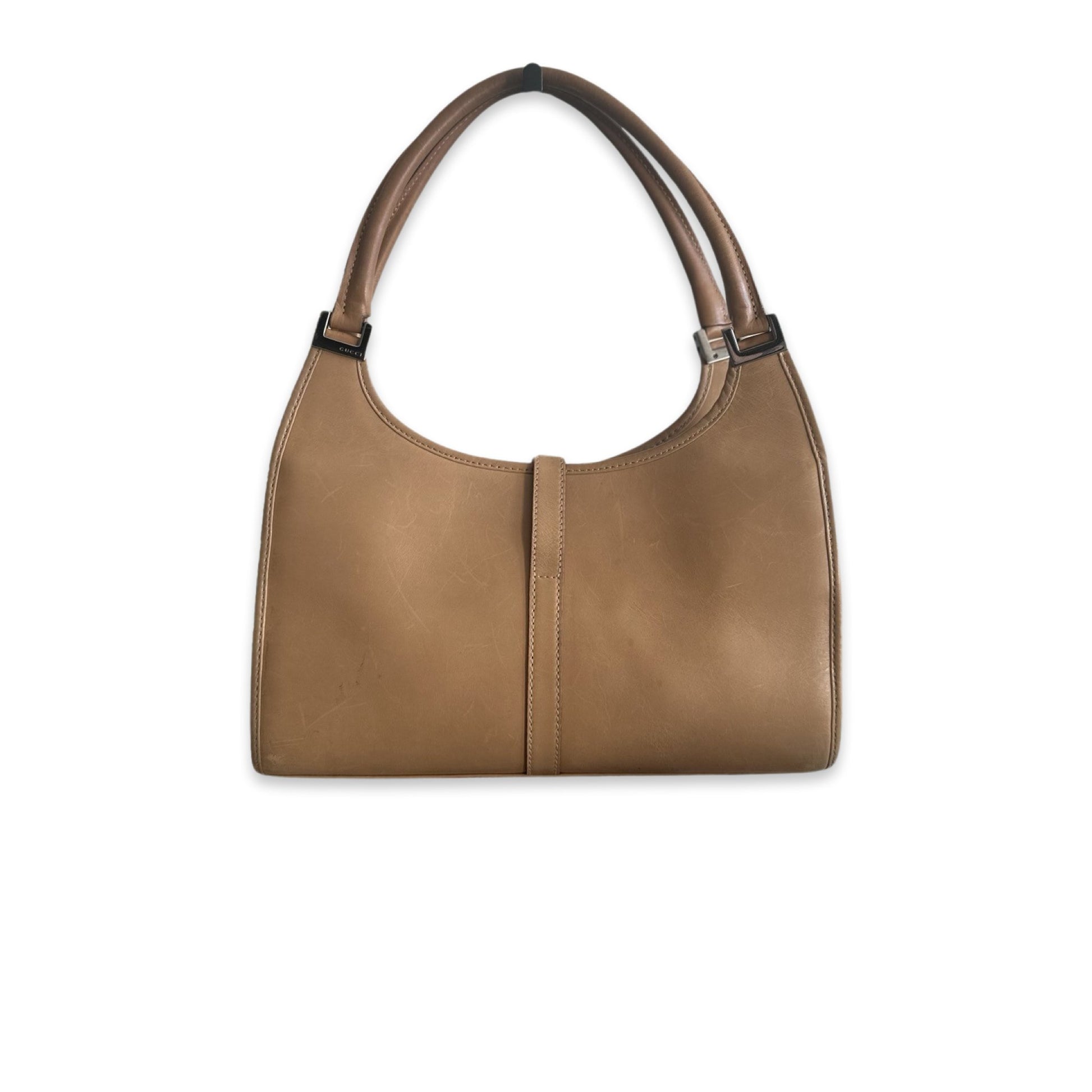 Sac Gucci Jackie Bardot - Cuir lisse Marron - GUCCI - Rebirth Maroc