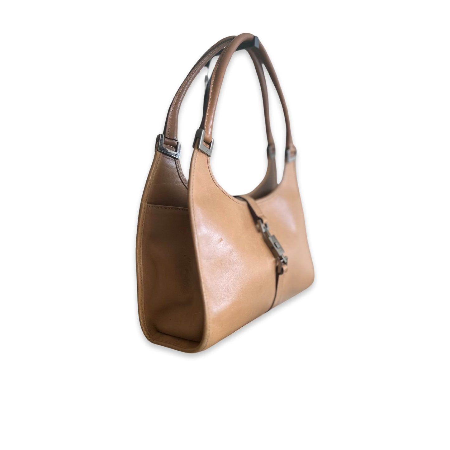 Sac Gucci Jackie Bardot - Cuir lisse Marron - GUCCI - Rebirth Maroc