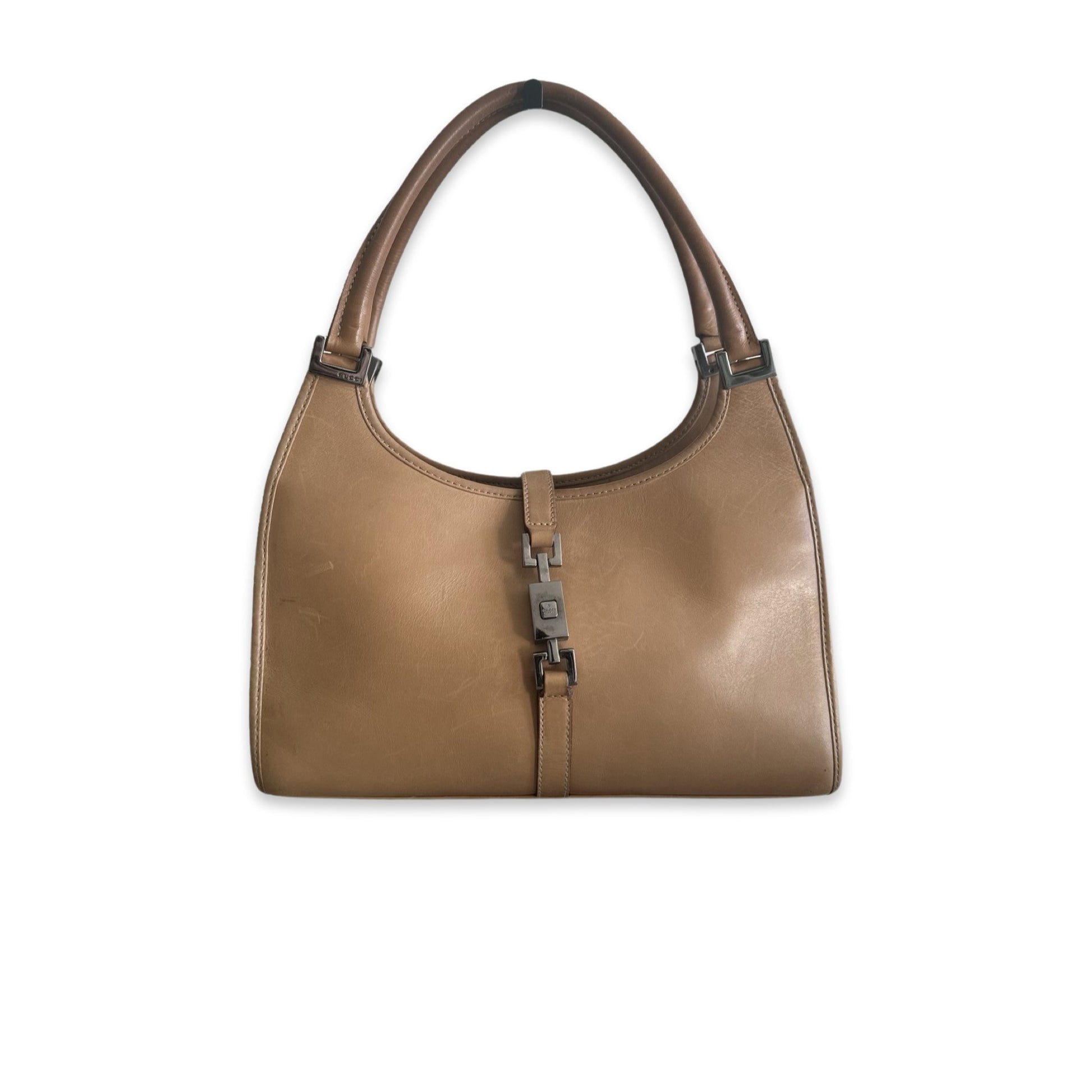 Sac Gucci Jackie Bardot - Cuir lisse Marron - GUCCI - Rebirth Maroc