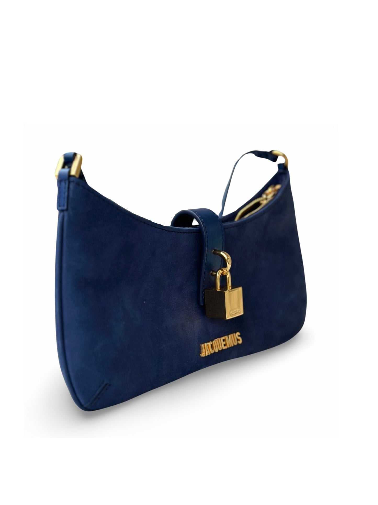 Sac porté épaule Jacquemus Le Bisou Cadenas - Cuir nubuck Bleu - JACQUEMUS - Rebirth Maroc