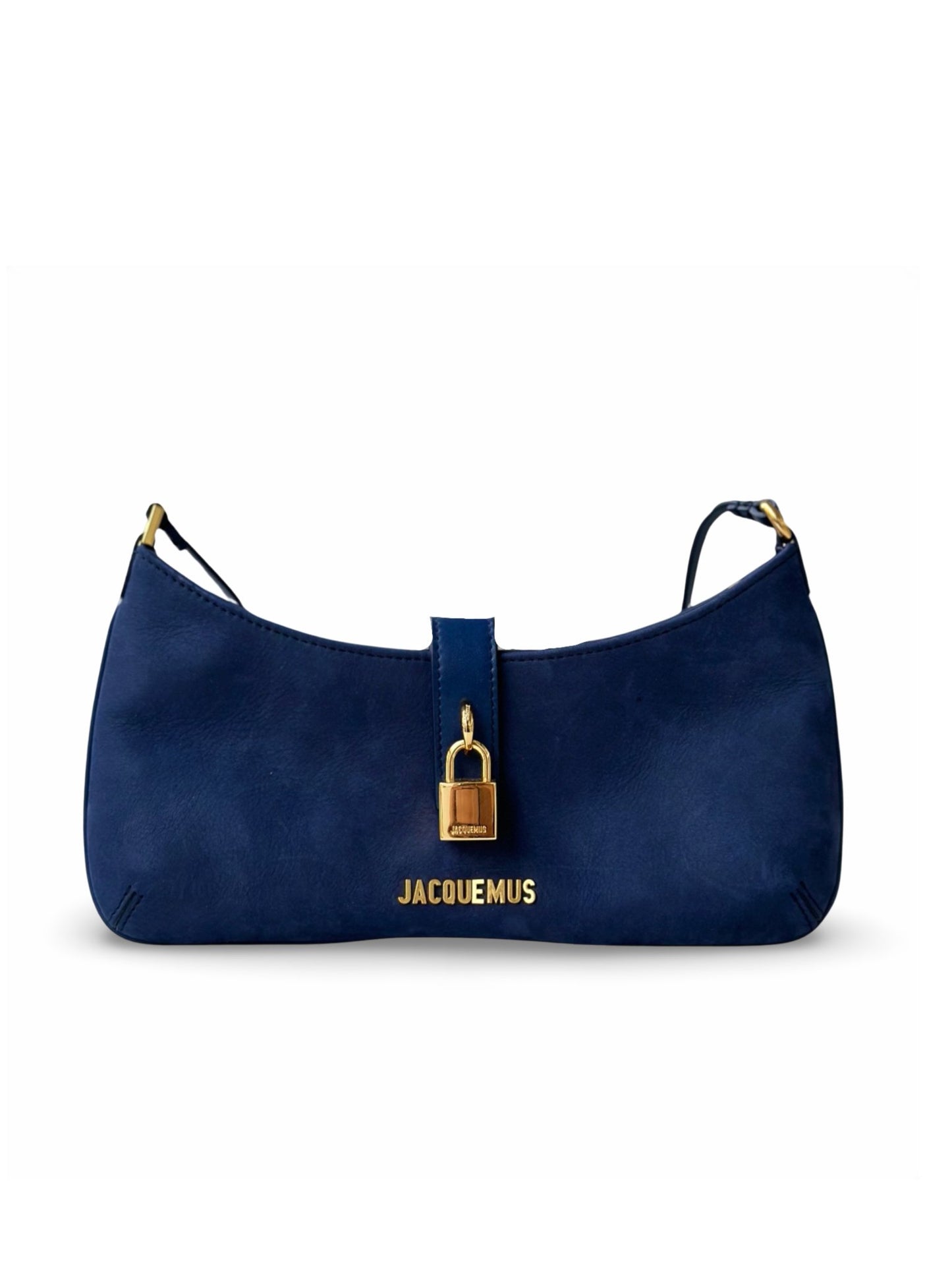 Sac porté épaule Jacquemus Le Bisou Cadenas - Cuir nubuck Bleu - JACQUEMUS - Rebirth Maroc