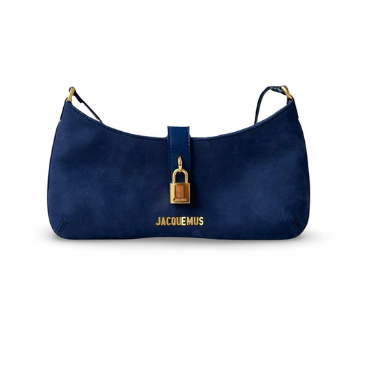 Sac porté épaule Jacquemus Le Bisou Cadenas - Cuir nubuck Bleu - JACQUEMUS - Rebirth Maroc