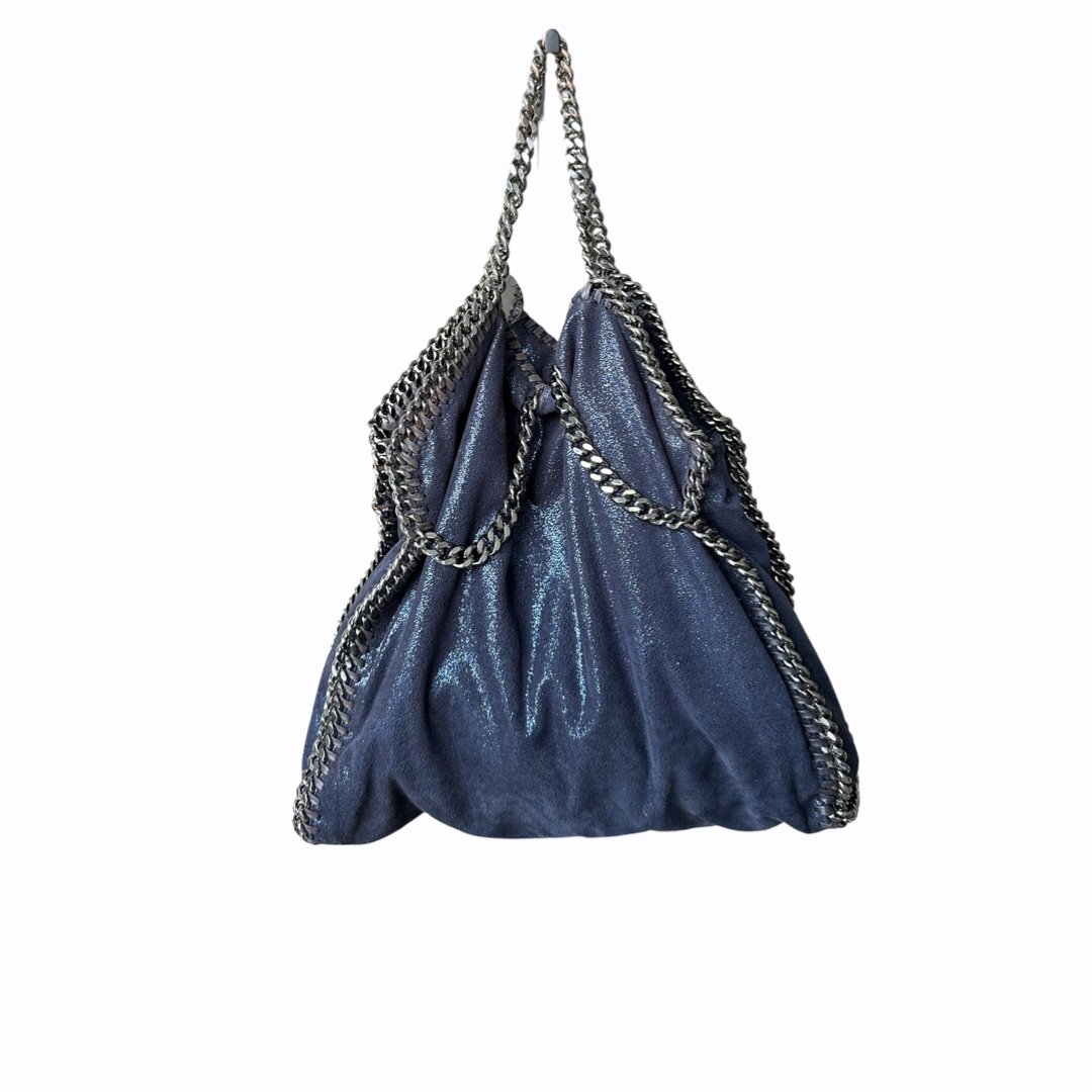 Sac porté épaule Stella Mccartney Falabella Mini Cabas - Cuir végétal Bleu - STELLA MCCARTNEY - Rebirth Maroc