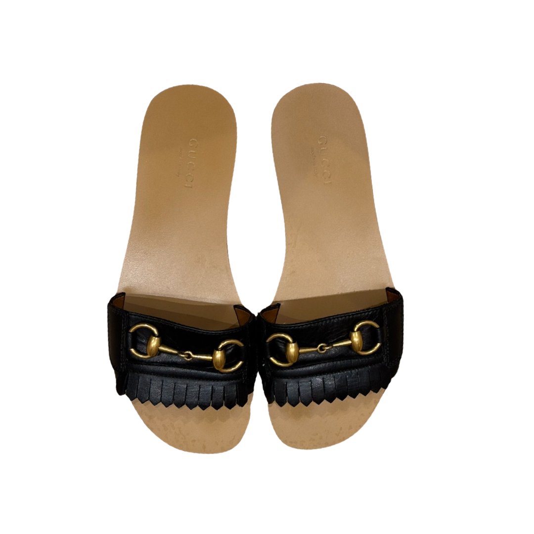 Sandales Gucci Horsebit 36 - Cuir Noir - GUCCI - Rebirth Maroc