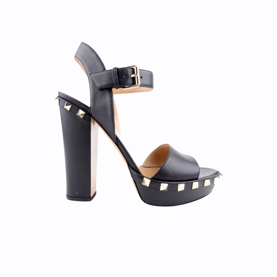 Sandales Valentino Rockstud platform 37 - Cuir Noir - VALENTINO - Rebirth Maroc