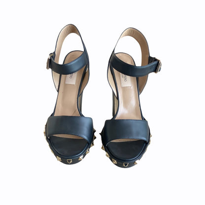 Sandales Valentino Rockstud platform 37 - Cuir Noir - VALENTINO - Rebirth Maroc