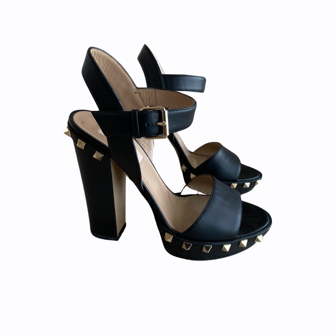 Sandales Valentino Rockstud platform 37 - Cuir Noir - VALENTINO - Rebirth Maroc